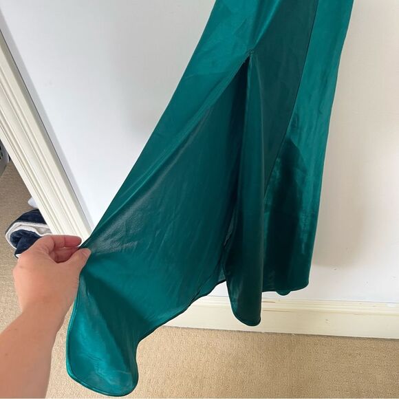 Victoria's Secret Gold Label Teal Negligee Lace Trim Night Dress Chemise Slip - Picture 12 of 12